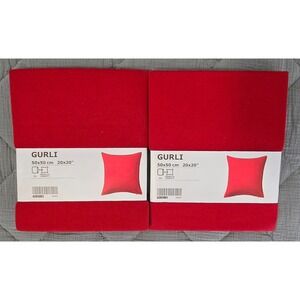 IKEA Gurli Pillow‎ Covers Red Set of 2 20"x20" 50x50cm Cushion Covers Shams